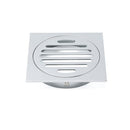Chrome Stainless Steel 110mm Small Square Shower Grate Floor Drain 95mm Outlet