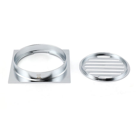 Chrome Stainless Steel 110mm Small Square Shower Grate Floor Drain 95mm Outlet