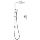 Chrome Round 8" Rainfall Shower Head 3 Modes Handheld Rose Silde Rail Twin Set Mixer