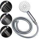 WELS Chrome 9" Rain Shower Head 3 Modes Handheld Rose Slide Rail Set Diverter Mixer