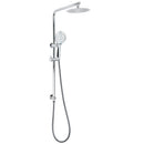 Chrome Double Square 8" Shower Head Set 3 Function Handheld Rail Diverter Arm