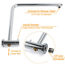 WELS Double Round Shower Head Handheld Sliding Rail Arm Chrome 12" Rainfall Set