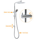WELS Chrome Dual 10" Slim Rain Shower 5 Modes Handset Mixer Valve Sliding Rail + Single Mixer