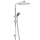 Chrome Dual Shower 12" Slim Rain Head 5 Modes Handheld Sliding Rail Inbuilt Diverter