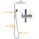Chrome Dual Shower 12" Slim Rain Head 5 Modes Handheld Sliding Rail Inbuilt Diverter + Single Mixer