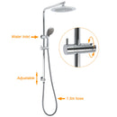 WELS Chrome Round 9" Rain Shower Head 5 Modes Massage Handheld Sliding Rail Set Twin Taps