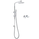 WELS Bathroom Round 8" Rain Shower Head Single Mode Brass Handheld Spray Rail Arm Set Twin Taps