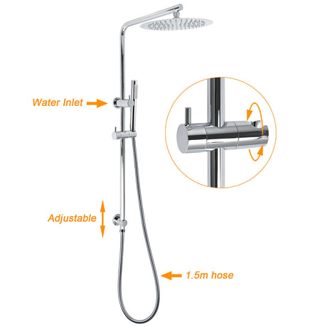 WELS 2 In 1 Shower Head Set Sliding Rail 3 Mode Handheld Arm 10
