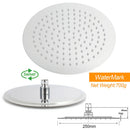 WELS 2 In 1 Shower Head Set Sliding Rail 3 Mode Handheld Arm 10" Round Chrome Taps