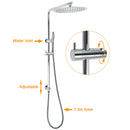 12" Rainfall + Brass Handheld Twin Shower Heads Rail Diverter Arm Round Set
