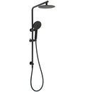 WELS Matt Black Round 2in1 8" Shower Head Sliding Rail Arm 3 Modes Handheld Set