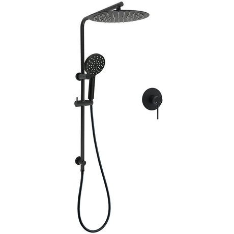 WELS Matt Black Dual Shower 12