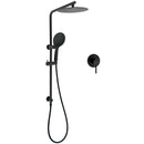 Matt Black Twin 10 Inch Shower Head 3 Modes Handheld 2in1 Wall Rail Arm Round Mixer