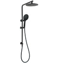 Matt Black Round 9" Rainfall Head Handheld Sliding Rail Wall Arm Dual Shower Set