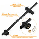 Matt Black Round 9" Rainfall Head Handheld Sliding Rail Wall Arm Dual Shower Set