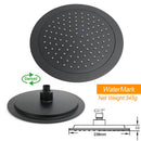 Matt Black Round 9" Rainfall Head Handheld Sliding Rail Wall Arm Dual Shower Mixer Set