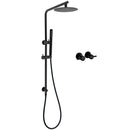 Matt Black Round 8" Rain Shower Head 3 Mode Handheld 2 in 1 Wall Arm Taps Set