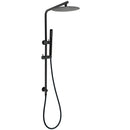 Matt Black Round 250mm Rain Shower Head Brass Handheld Slide Rail Riser Arm Set