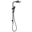 WELS Matt Black 8" Rainfall Shower Head 3 Modes Handheld Wall Rail Arm 2in1 Set
