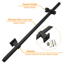 Matt Black Twin Shower Set Square 10" Rain Head 3 Modes Handheld Wall Arm Rail + Mixer