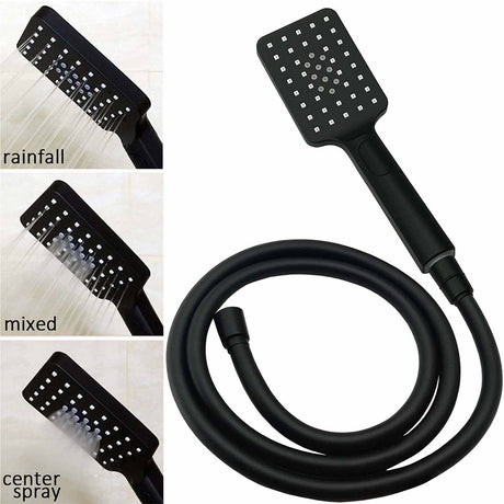 Matt Black Twin Shower Set Square 10