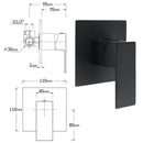 Matt Black Twin Shower Set Square 10" Rain Head 3 Modes Handheld Wall Arm Rail + Mixer
