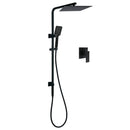 Dual Shower Square Large 12" Rainfall Head 3 Modes Handheld Wall Rail Mixer Matt Black
