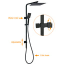 Dual Shower Square Large 12" Rainfall Head 3 Modes Handheld Wall Rail Mixer Matt Black