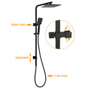Matt Black Dual Shower Square 10" Rain Head 3 Modes Handheld Silde Rail Arm Set