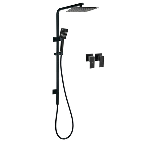 Matt Black Dual Shower Square 10