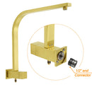 Brushed Gold 2in1 Set 8" Square Rain Shower Head 3 Modes Handheld Silde Rail Arm