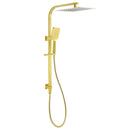 WELS Brushed Gold Square Shower 12" Large Rain Head Handheld Silde Rail Arm 2in1 Set