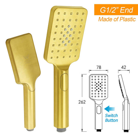 WELS Brushed Gold Square Shower 12