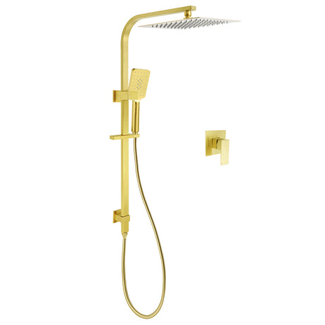 Brushed Gold Square Dual Shower 12