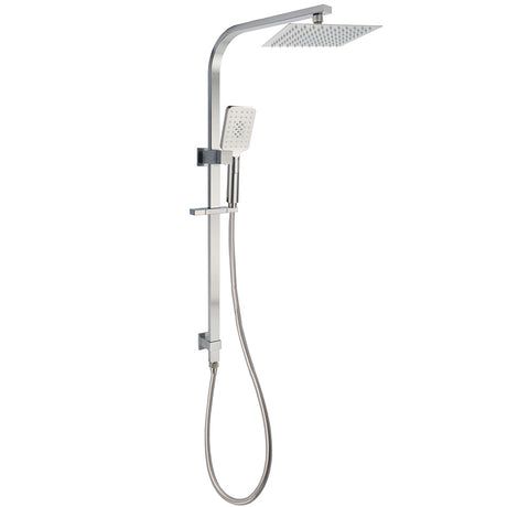 Brushed Nickel Square Twin Shower Set 8