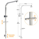 Brushed Nickel Square Twin Shower Set 8" Rain Head 3 Modes Handheld Silding Rail Arm