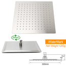 Brushed Nickel Square 2in1 Shower Set Large 12" Rain Head 3 Modes Handheld Silding Rail Arm