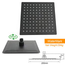 Matt Black Square 2in1 Shower Set 8" Rain Head 3 Modes Handheld Silde Rail Arm