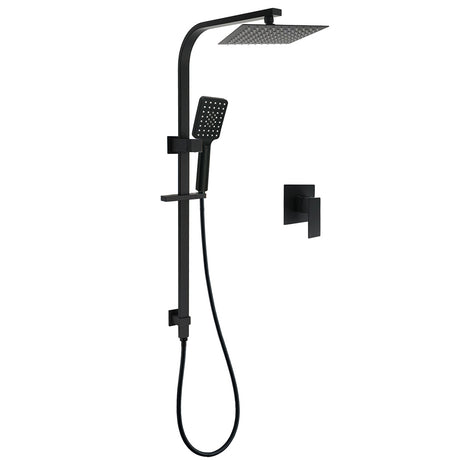 Matt Black Square Twin Shower Set 8