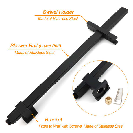 2in1 Shower Set Matt Black 12