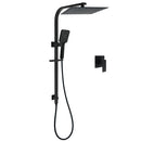 Dual Shower Set Matt Black 12" Rainfall Head 3 Modes Handheld Silding Rail Combo Mixer