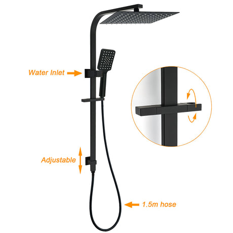 Dual Shower Set Matt Black 12