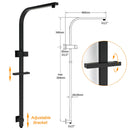 Dual Shower Set Matt Black 12" Rainfall Head 3 Modes Handheld Silding Rail Combo Mixer