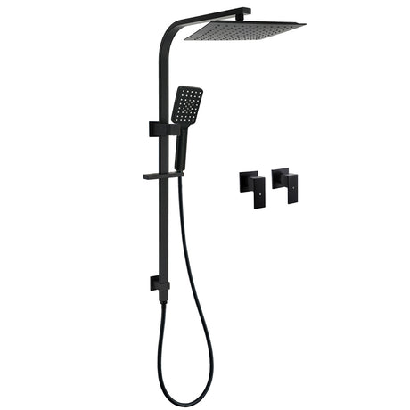 Matt Black Square Twin Shower 10