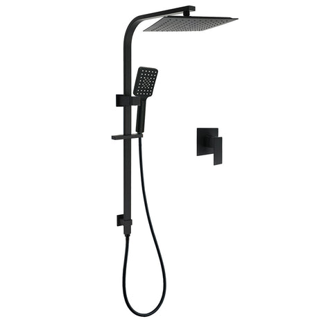 Matt Black Square Twin Shower 10