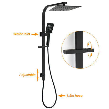 Matt Black Square Twin Shower 10