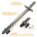 Gun Metal Double Square Shower Head Set 10" Rain Handheld Sliding Rail Diverter