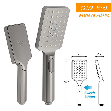 Gun Metal Double Square Shower Head Set 10