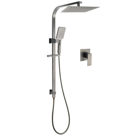 WELS Gun Metal Double Square Shower Head Set 10