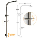 WELS Gun Metal Double Square Shower Head Set 12" Rain Handheld Sliding Rail 2 Way Switch